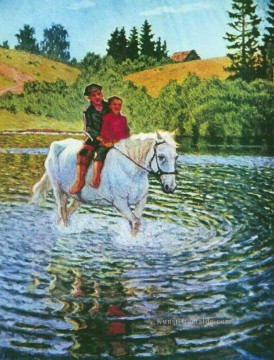 Nikolay Petrovich Bogdanov Belsky Werke - Kinder auf einem Pferd Nikolay Bogdanov Belsky